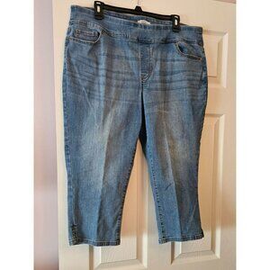 Croft & Barrow Womens Sz 18 Denim Capri Jeans W/Pockets Casual Comfort Stretchy